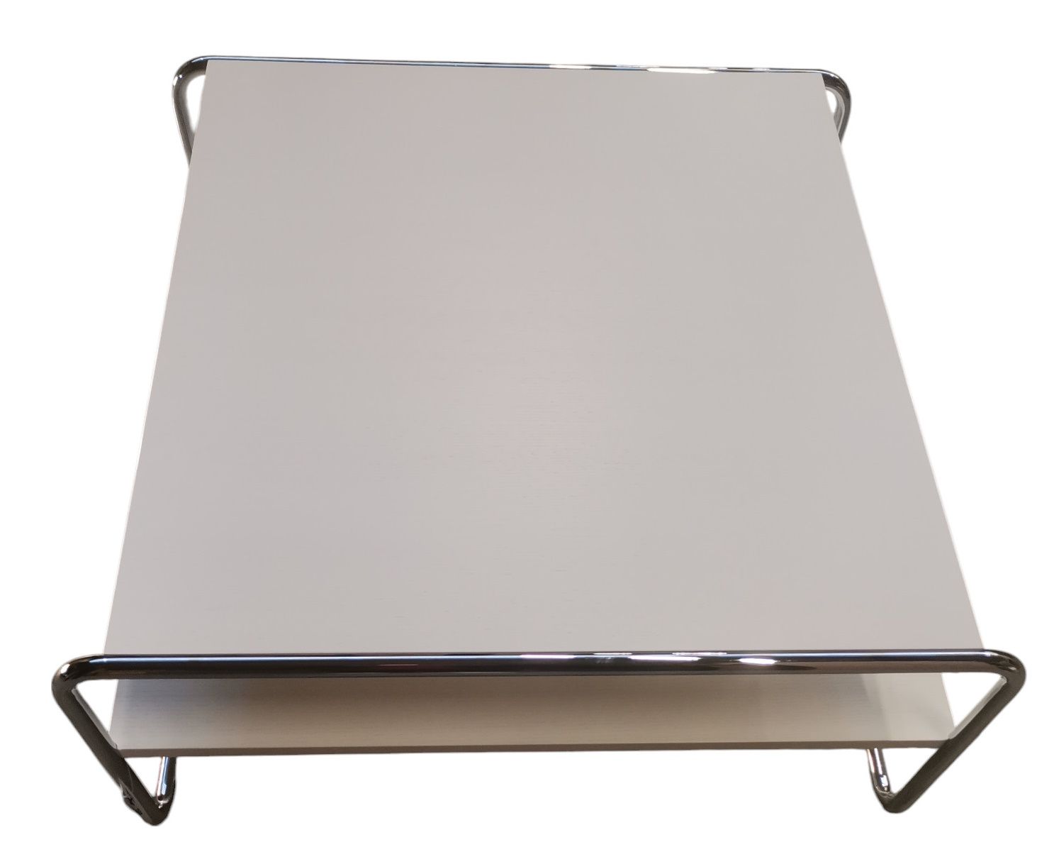 B 20 A/1 Couchtische CHROM / ESCHE OFFENPORING DECKLACKIERT RAL 9010 Thonet MÄNGELEXEMPLAR