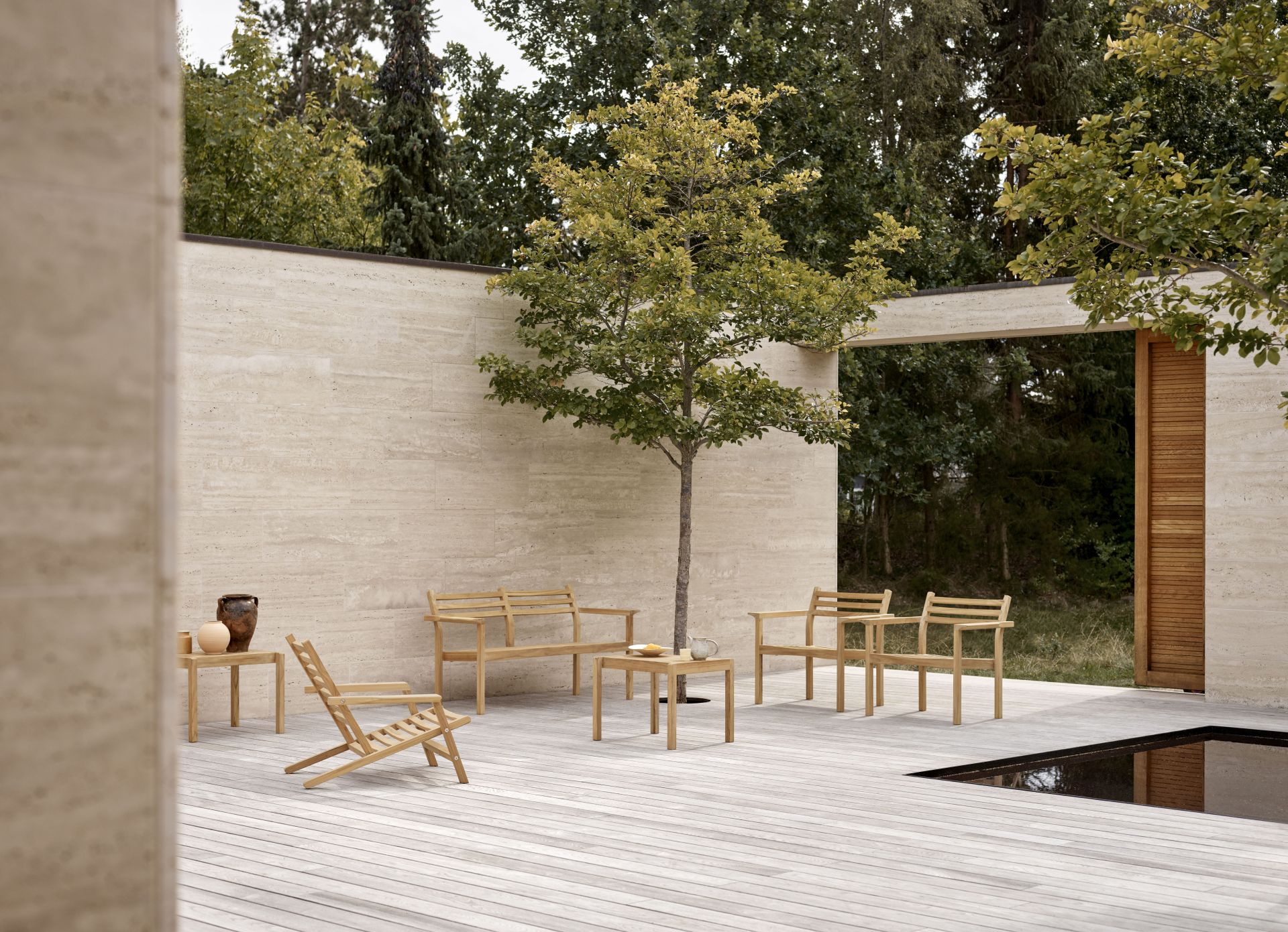 AH701 Lounge Sofa Teak Outdoor Carl Hansen & Søn