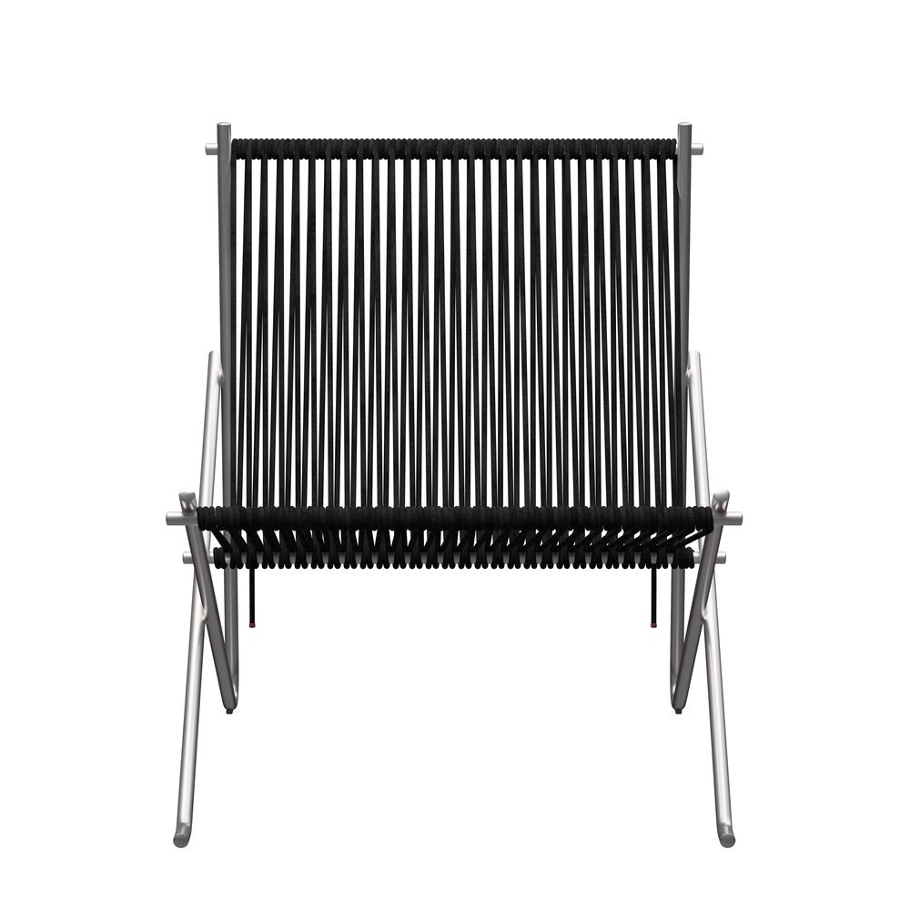 PK4 Lounge Chair Edelstahl - Schwarz Fritz Hansen