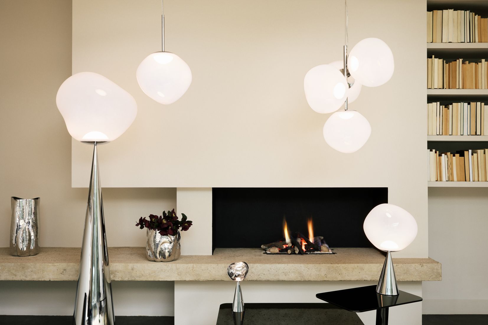 Melt LED Pendelleuchte Opal - Silber Tom Dixon
