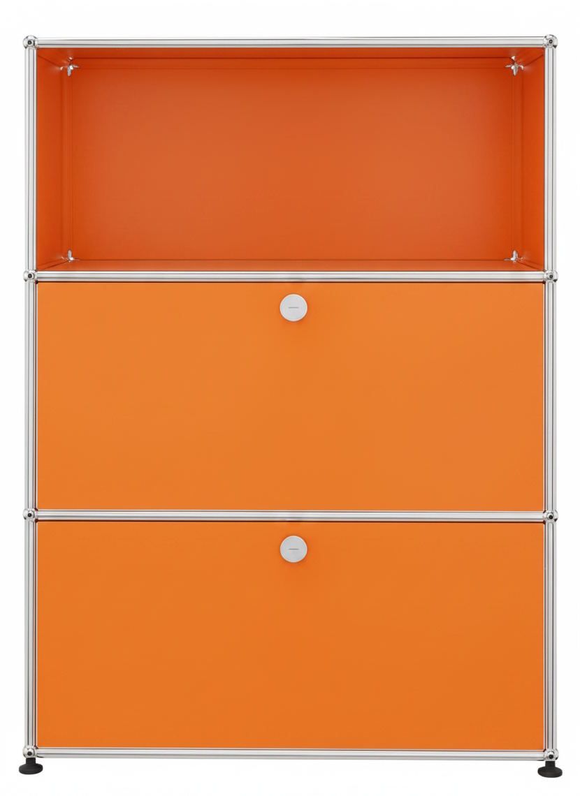 USM Haller Highboard 1 Offen / 2 Schubladen Reinorange