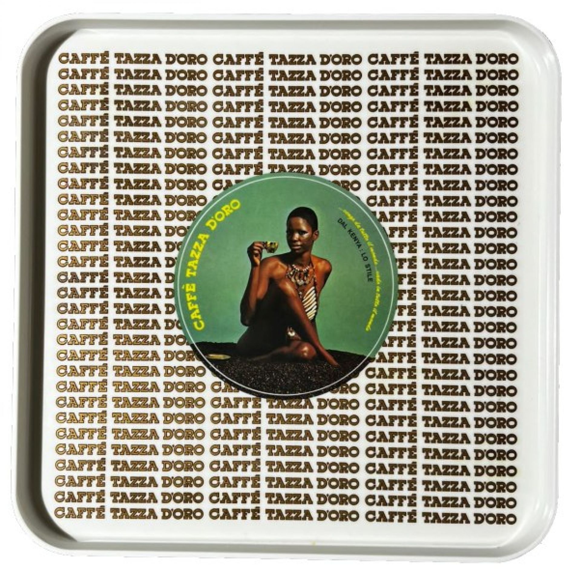 Caffè Tazza d'Oro Tablett Quadrat Grün Condino EINZELSTÜCK