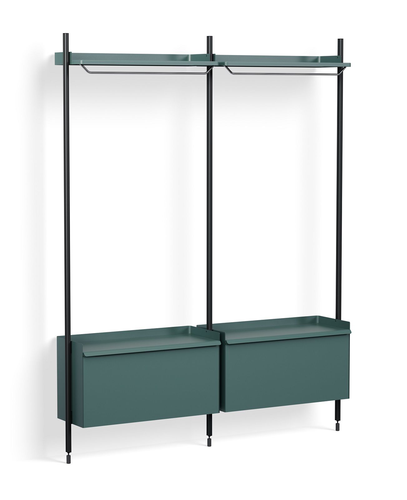 Pier System 1002 2 Column Regal / Garderobe Hay Stahlblau-Schwarz