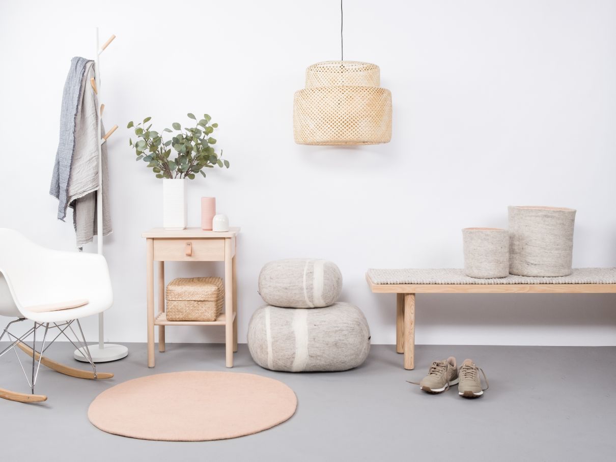 Mono Rund Filzteppich Ø 160 cm myfelt  Merle (Rosa)