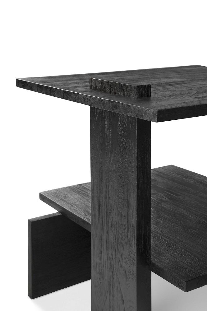 Teak Abstract Side table Beistelltisch Schwarz Ethnicraft