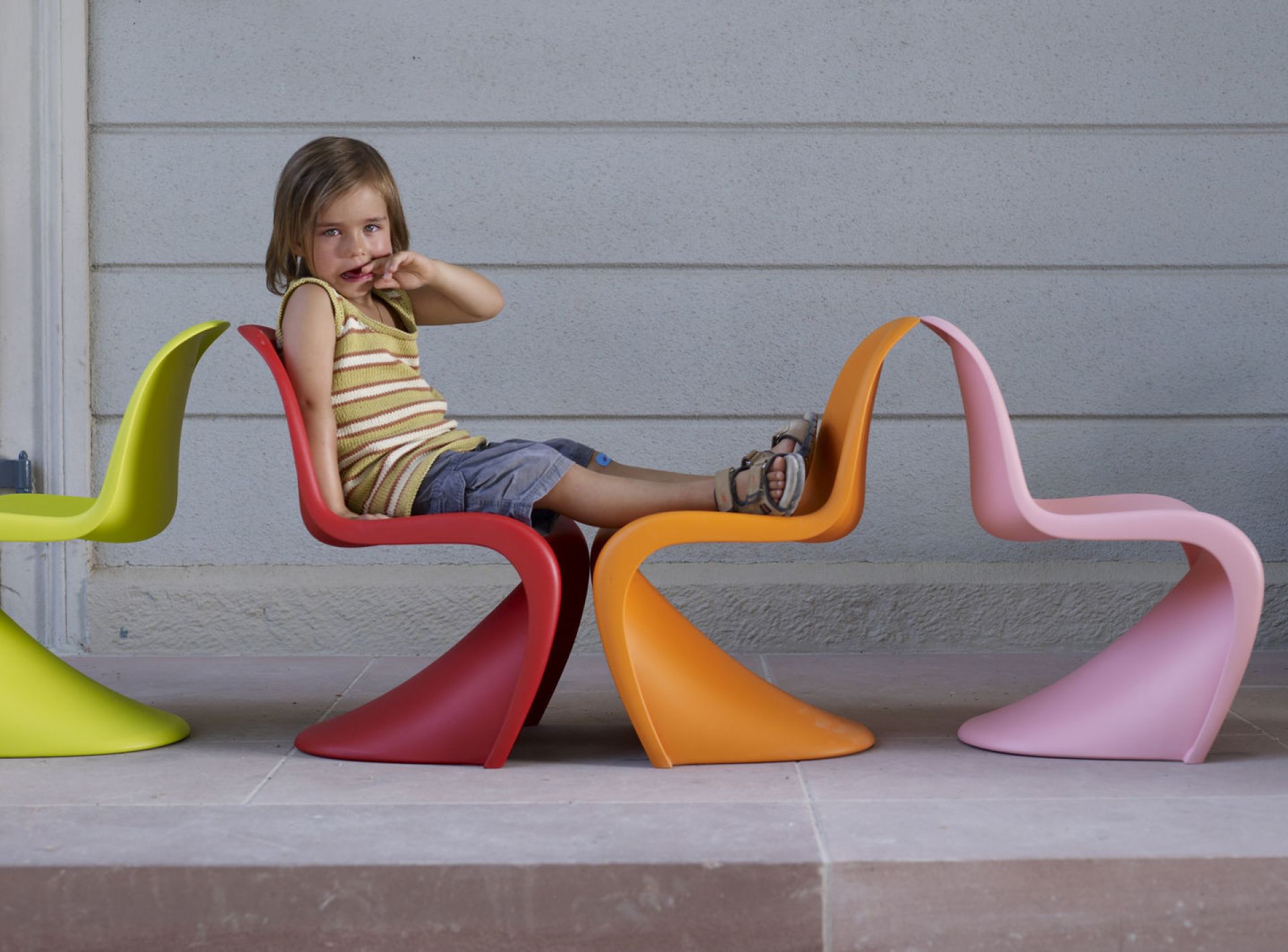 Panton Junior Stuhl Vitra - QUICK SHIP Zartrose