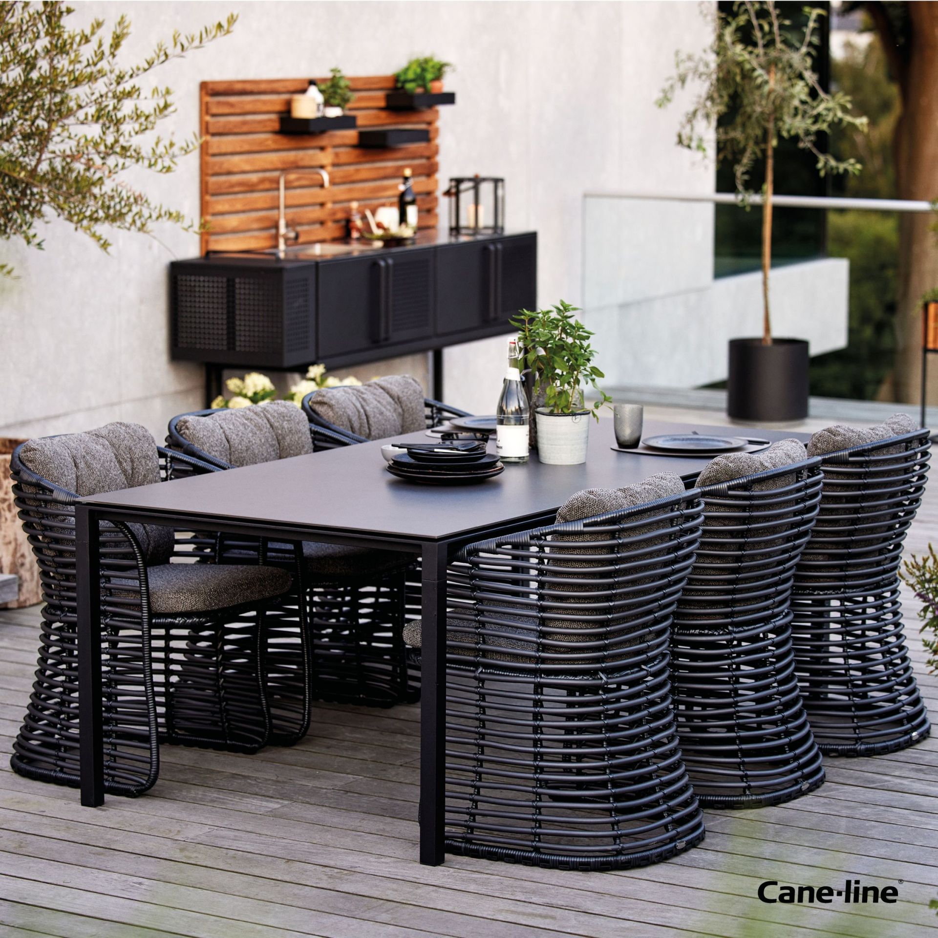 Basket Sessel Graphit Cane-Line