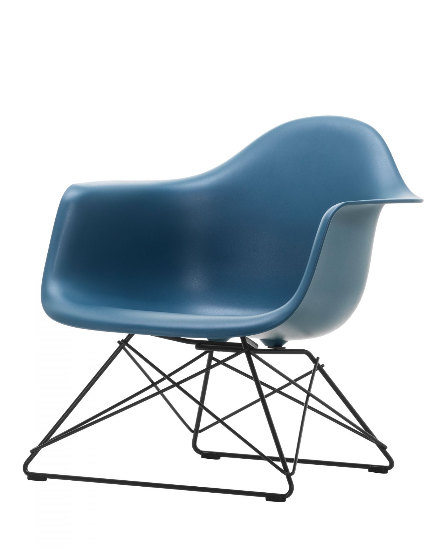 Eames Plastic Arm Chair LAR Stuhl Vitra Schwarz - Meerblau
