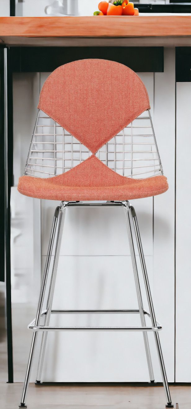 Eames Wire Bar Stool Barhocker Medium mit Sitz- und Rückenpolster Vitra