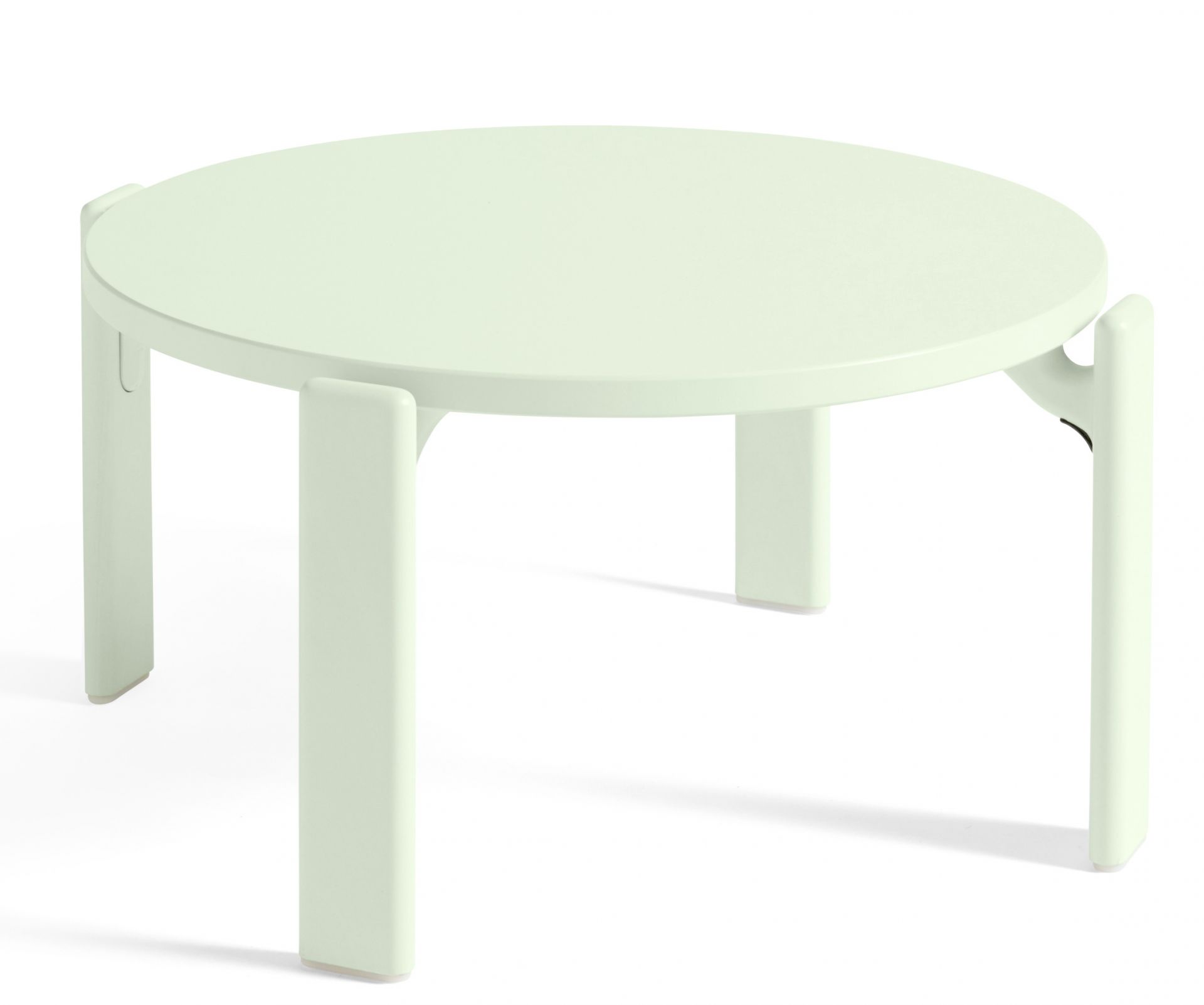Runder Rey Couchtisch von Hay in Softmint, wasserbasierter Lack, modernes Design für Wohnzimmer.