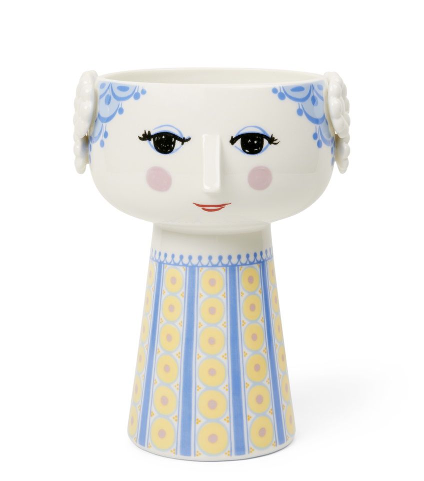 Eva Vase H18,5cm hellblau Bjørn Wiinblad