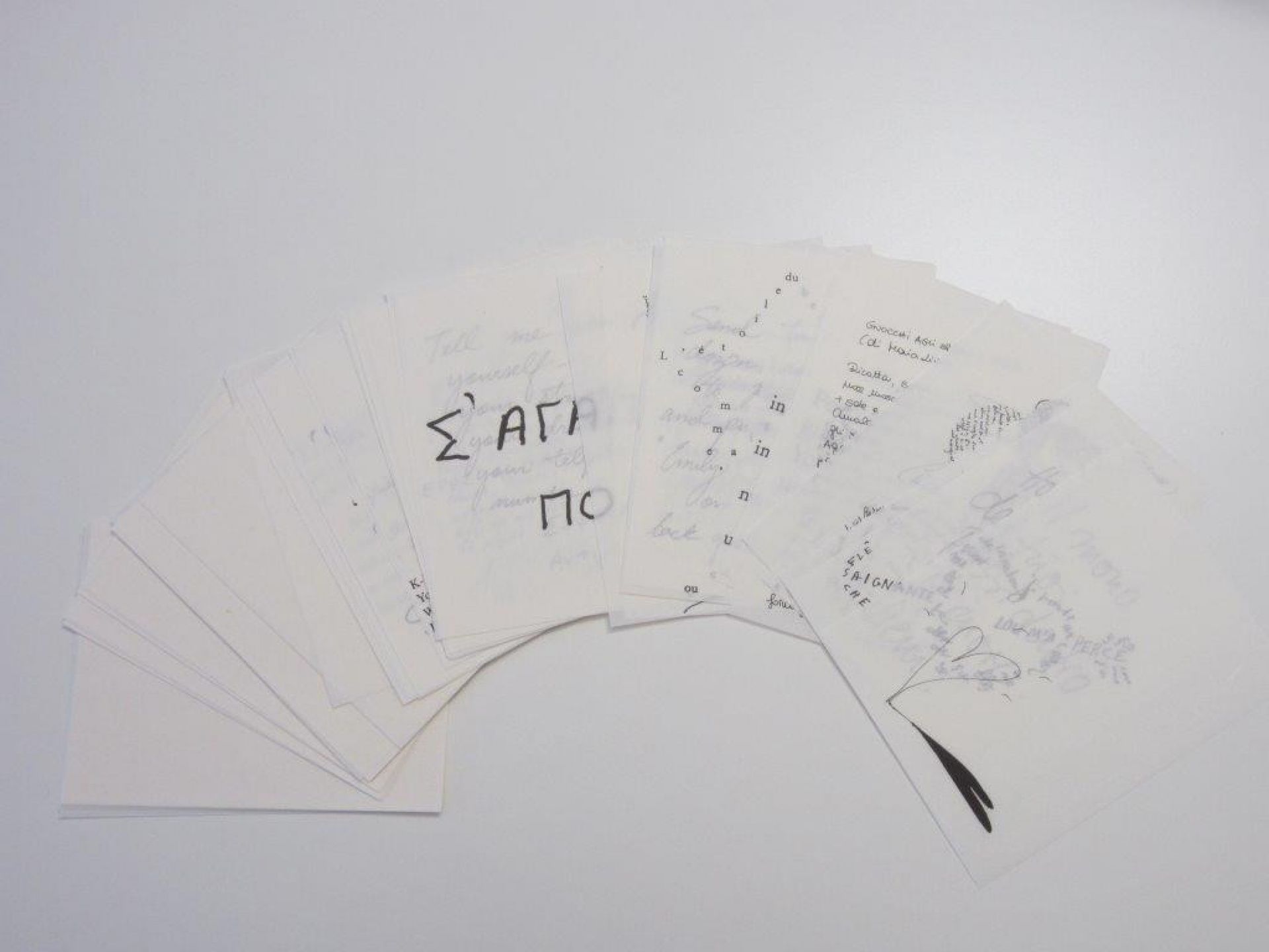 Zettelsatz für die Leuchte Zettel Z 6 Ingo Maurer Bedruckt und unbedruckt
