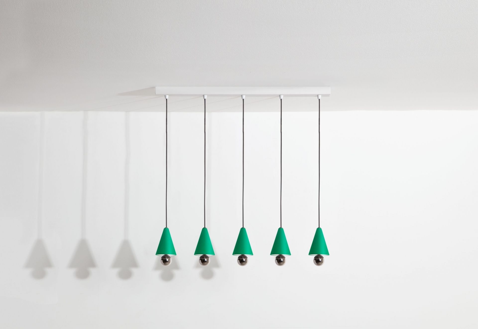 Cherry Pendant light Pendelleuchte 5-er Set Linear Petite Friture Mint grün
