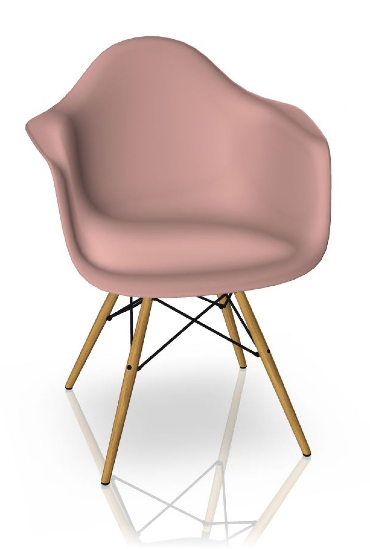 Eames Plastic Arm Chair DAW Stuhl Vitra Ahorn gelblich - Zartrosa