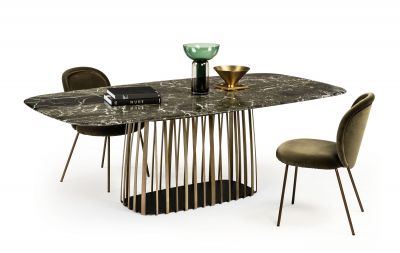 BC 07 Basket Tisch Stein Designkollektion - Gestell Messinglasur Janua