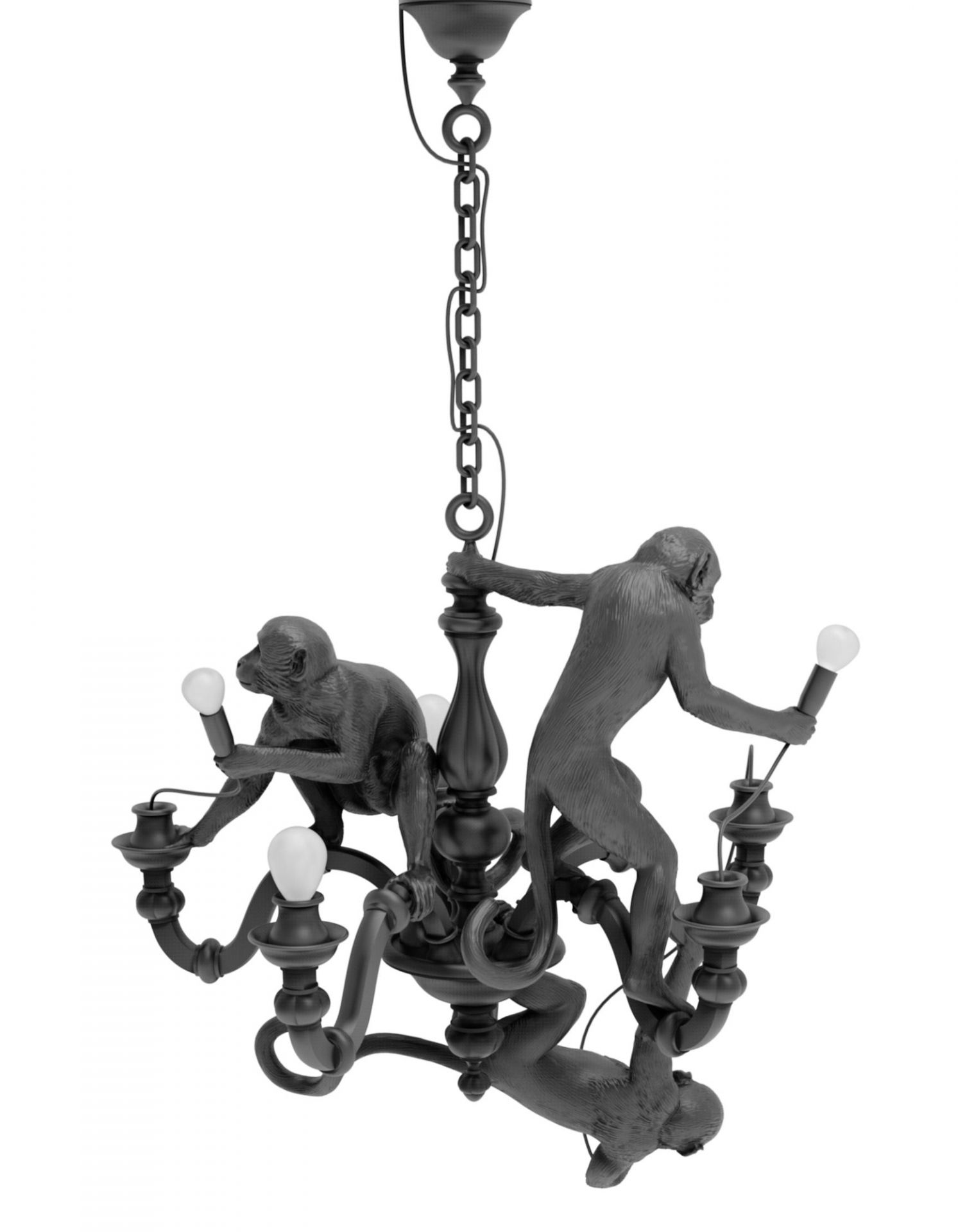 Monkey Chandelier Pendelleuchte Seletti Schwarz