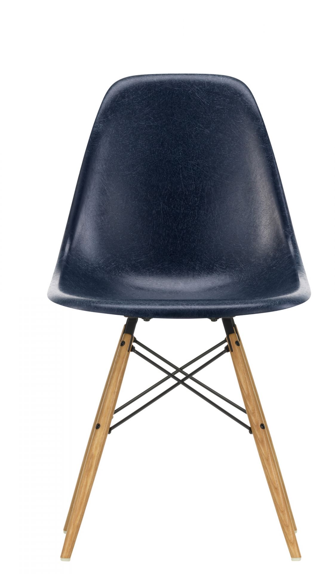 Eames Fiberglass Chair DSW Stuhl Vitra Farben 2019 Esche Honigfarben - Navy blue