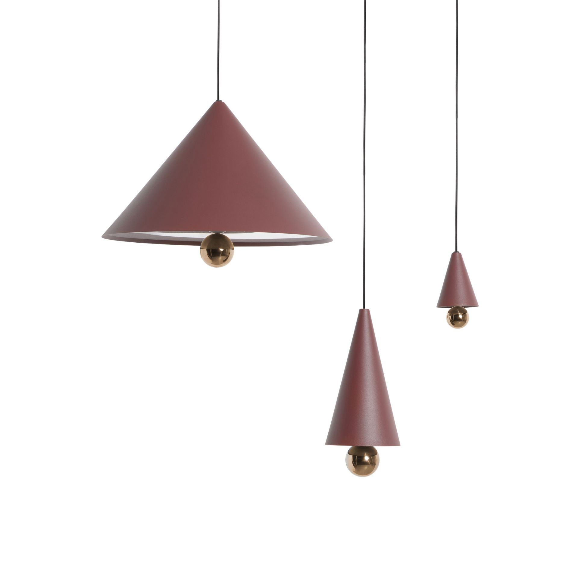 Cherry Pendant light Pendelleuchte S Petite Friture Braunrot