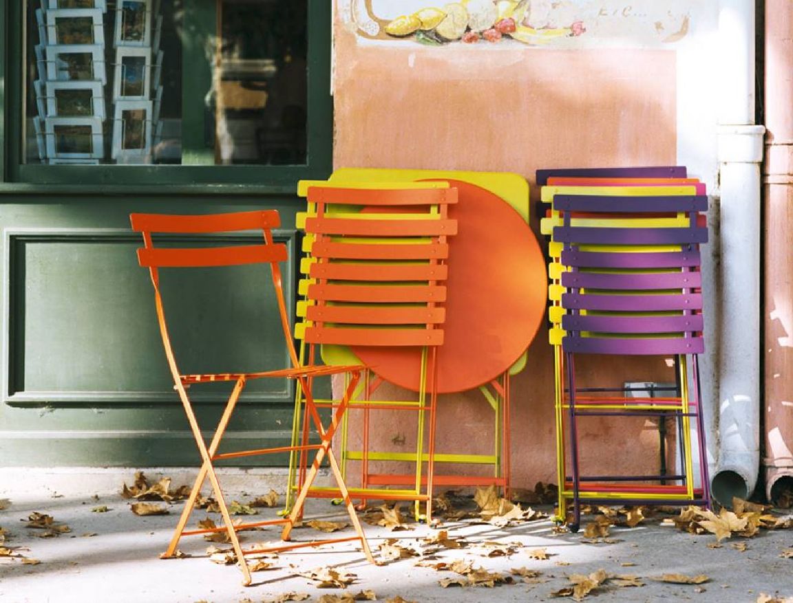 Bistro Outdoor Klapptisch rund 60 cm OCKERROT Fermob EINZELSTÜCK