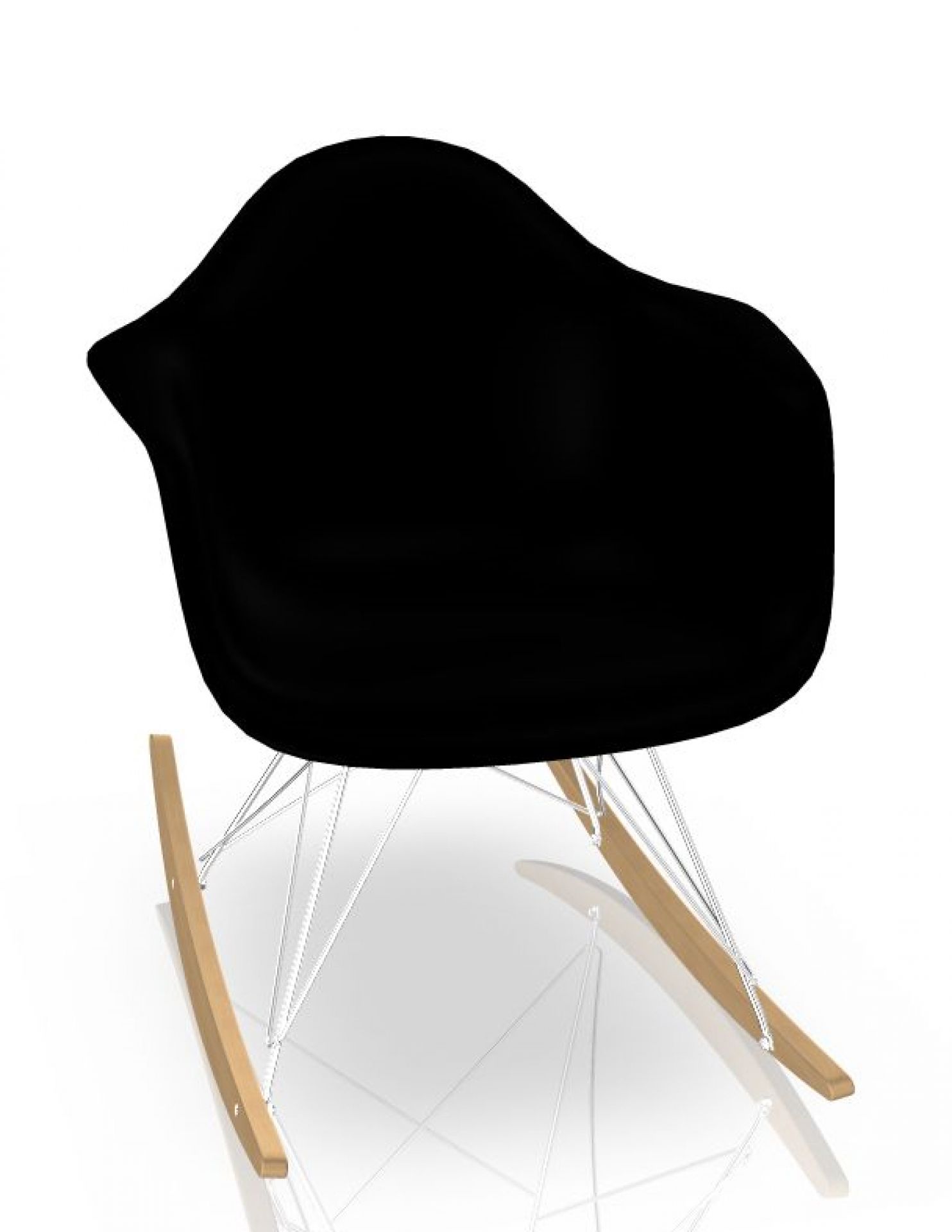 Eames Plastic Arm Rocking Chair RAR Schaukelstuhl Vitra Ahorn gelblich - Chrom - Schwarz