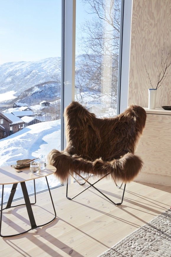 Iceland Mariposa Butterfly Chair Sessel Schaffell Cuero   
