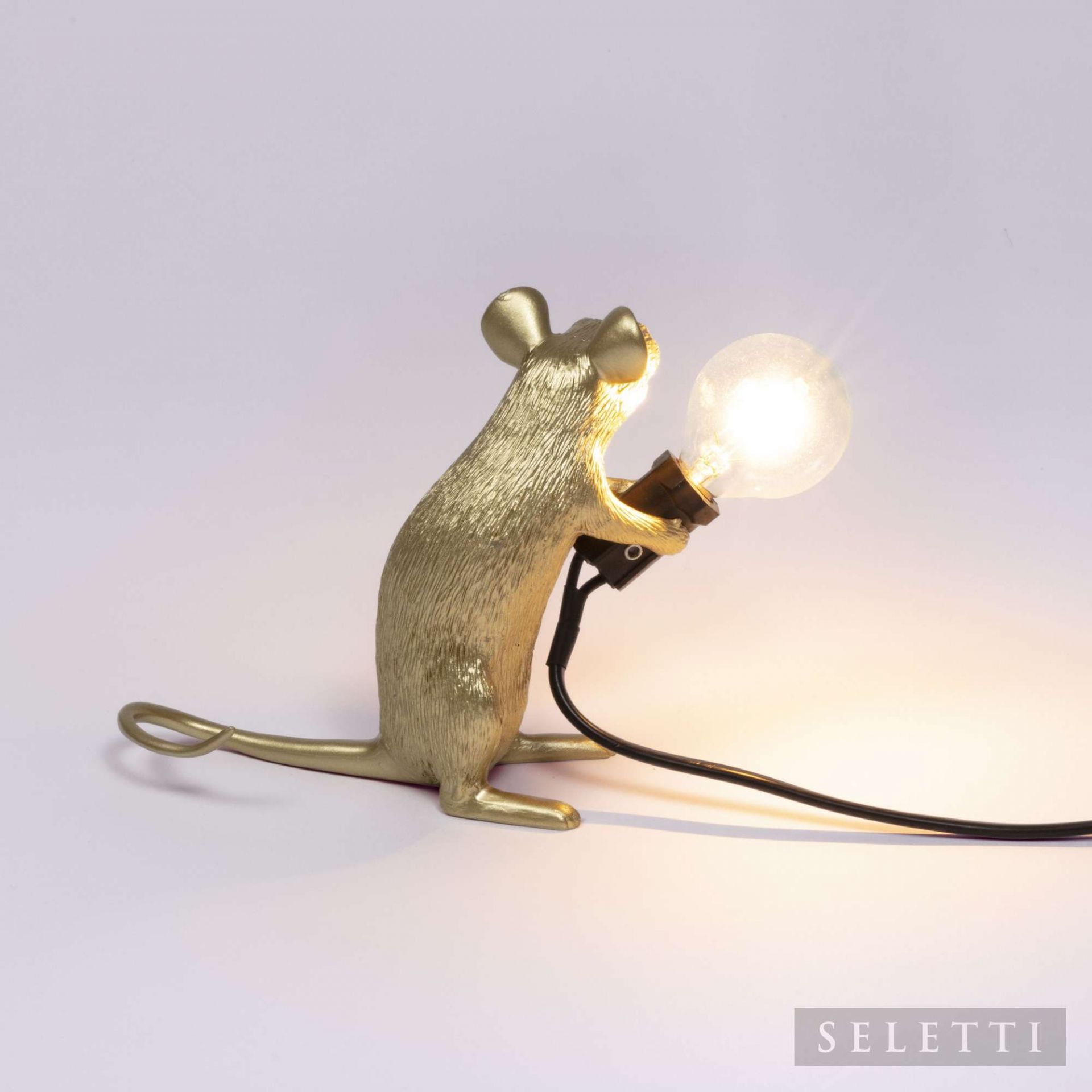 Mouse Lamp gold Mac mit USB Leuchte Seletti EINZELSTÜCK