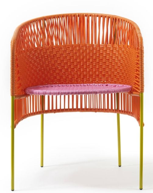 Caribe Dining Chair Stuhl Outdoor ames Orange / Kaugummirosa / Currygelb
