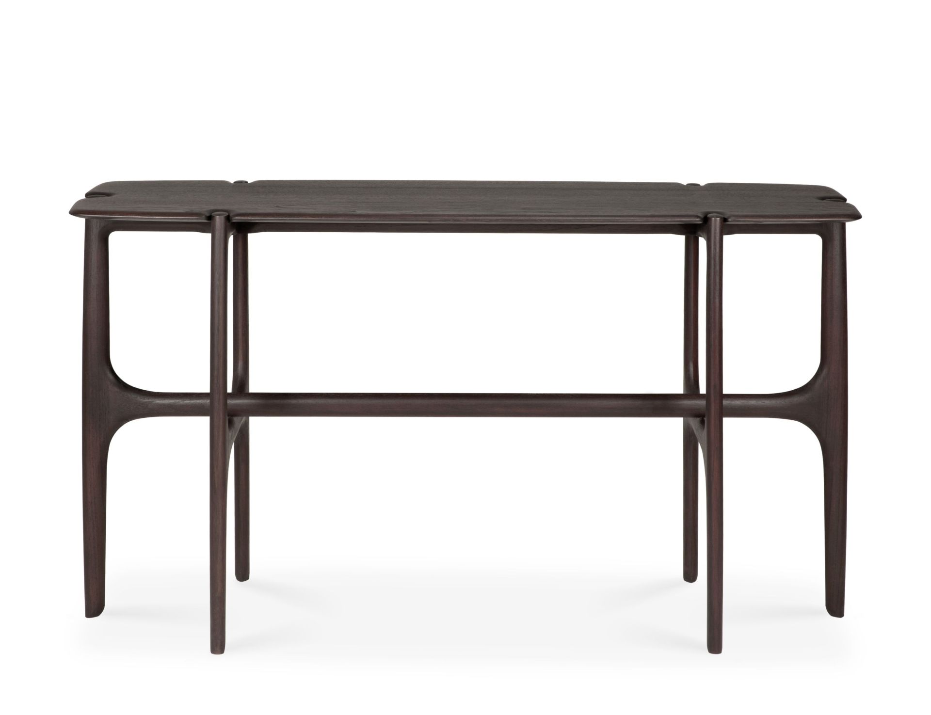 PI Konsole von Ethnicraft mit sechs Beinen aus dunklem Holz, modernes Design für Flur oder Wohnzimmer.