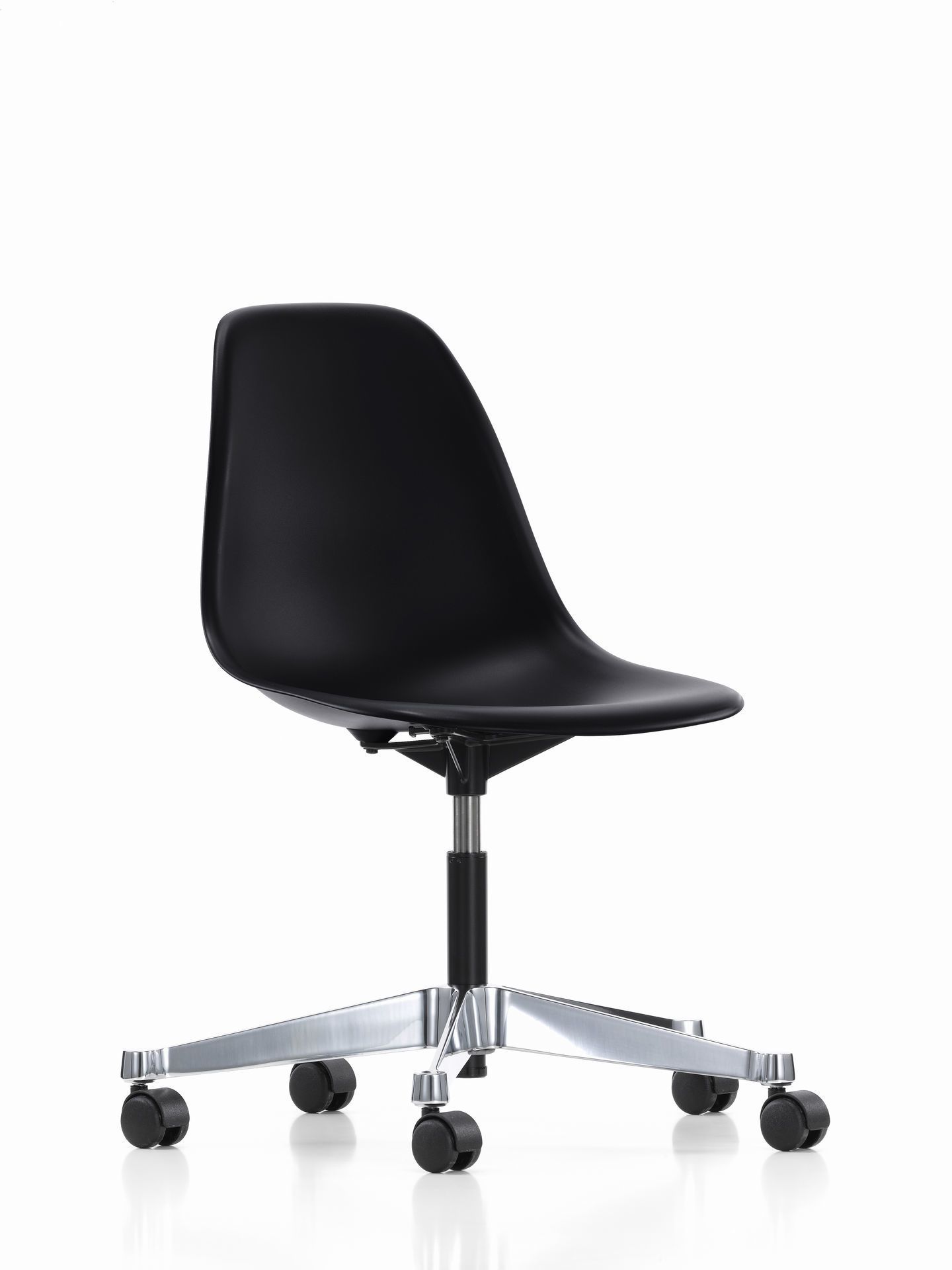 Eames Plastic Side Chair PSCC Drehstuhl SCHWARZ / POLIERT Vitra MÄNGELEXEMPLAR