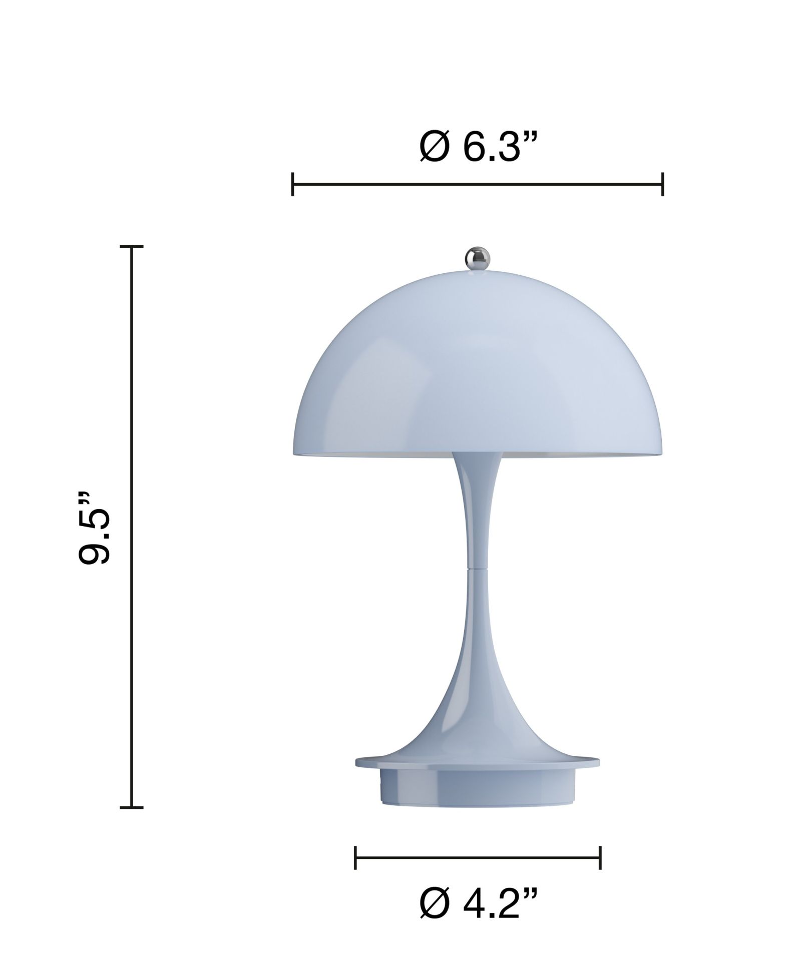 Panthella 160 Portable V3 Akku LED-Tischleuchte Indoor/Outdoor Louis Poulsen Opal blau