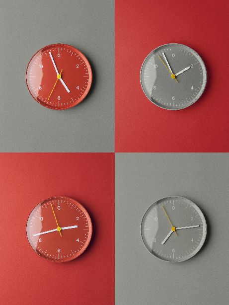Wall Clock Wanduhr Hay Grau