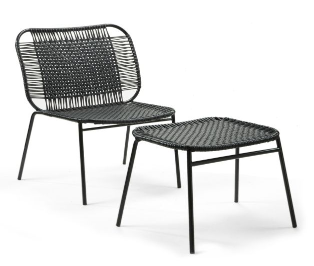 Cielo Footstool Fußhocker Outdoor ames Schwarz - Schwarz