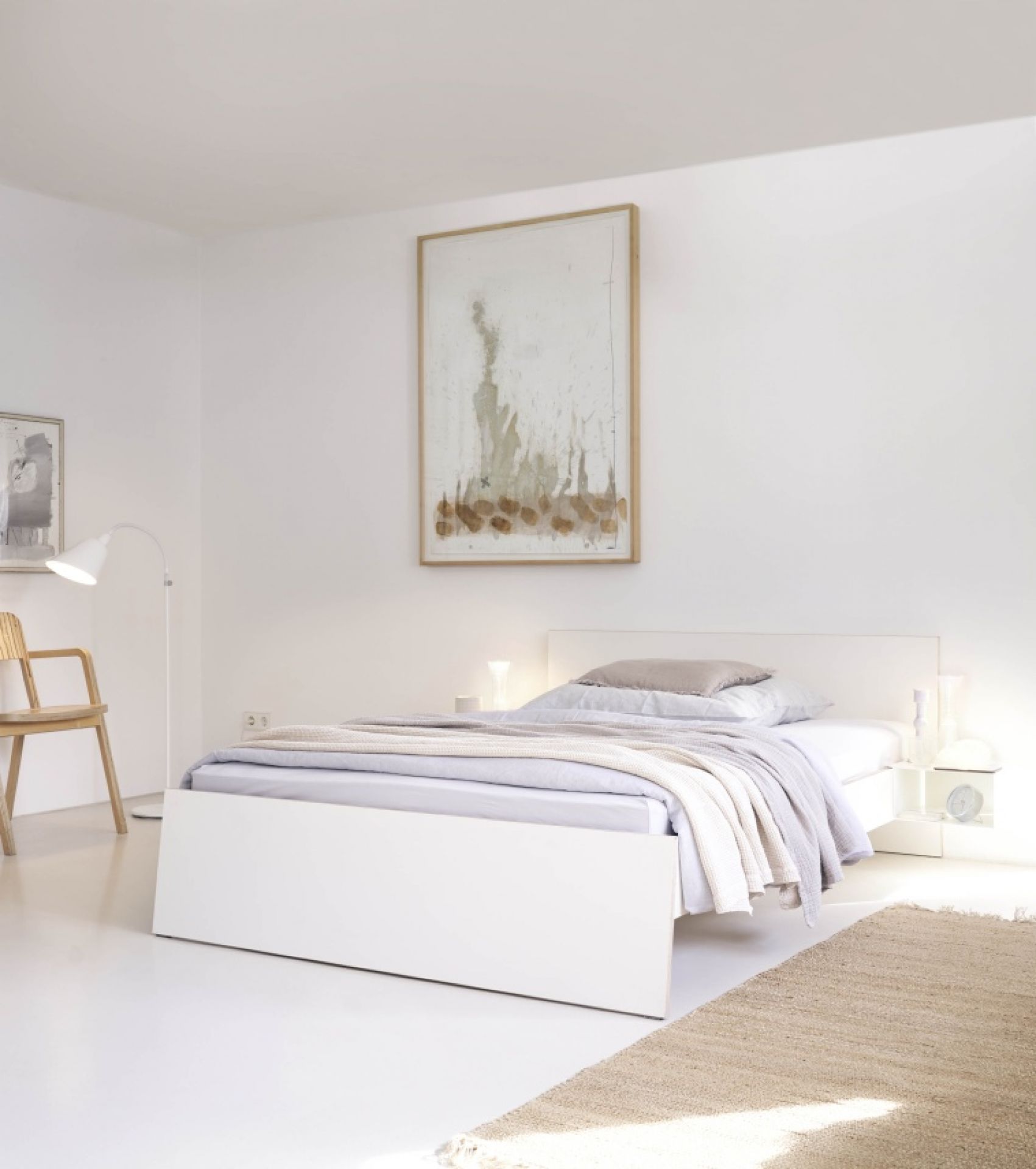 Stockholm Bett Birke Multiplex mit hohem Kopfteil Richard Lampert 