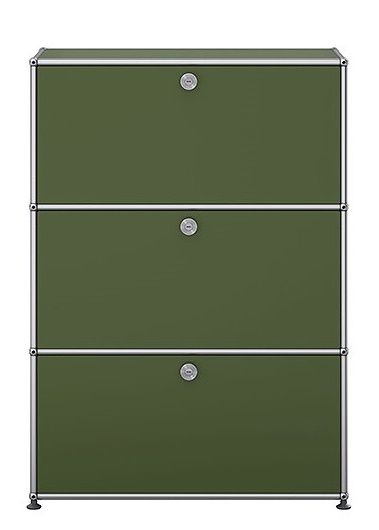 USM Haller Highboard G1 mit 3 Klappen – Olivgrün