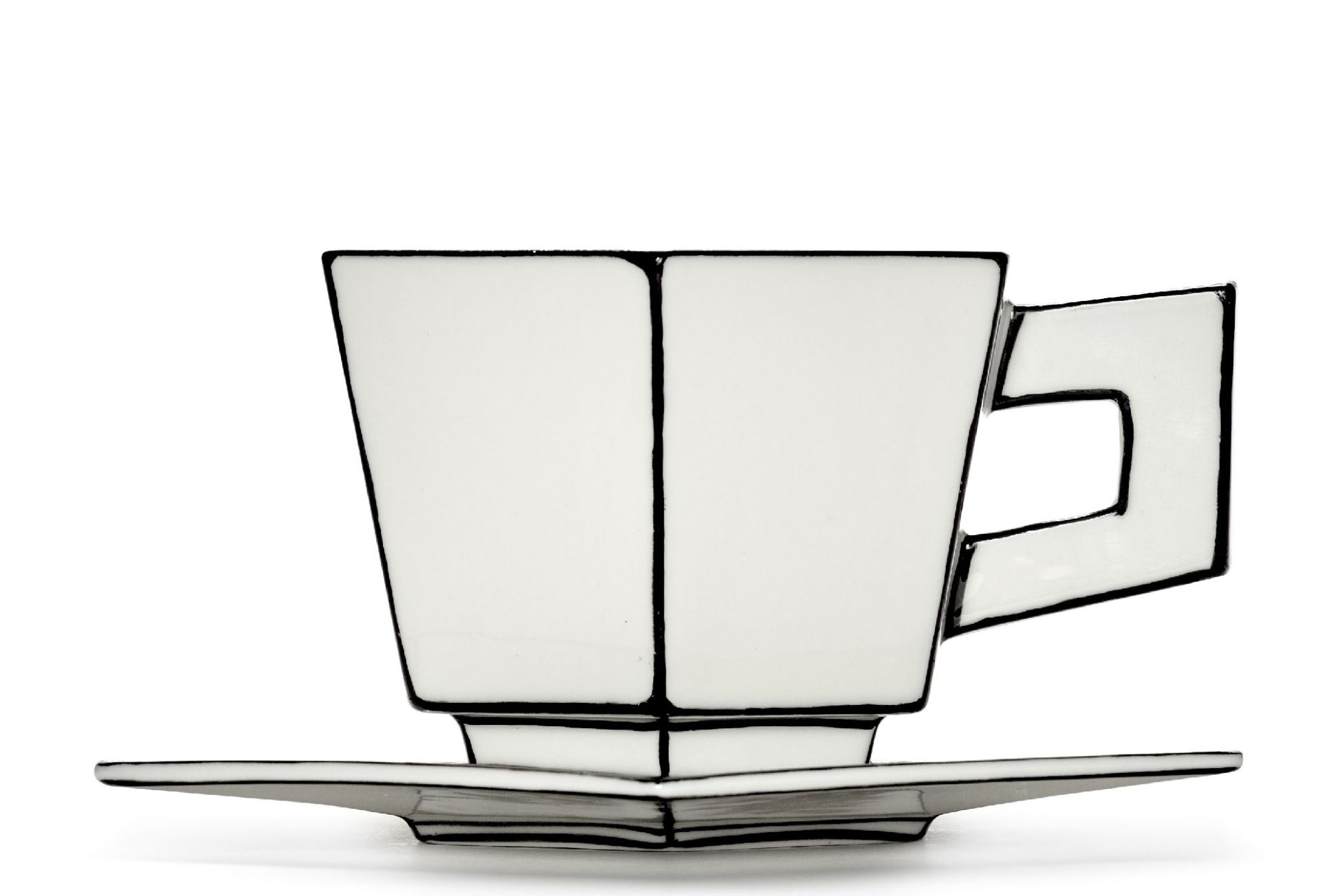 Capuucino Tasse Weiß/Schwarz Carte Blanche Serax  