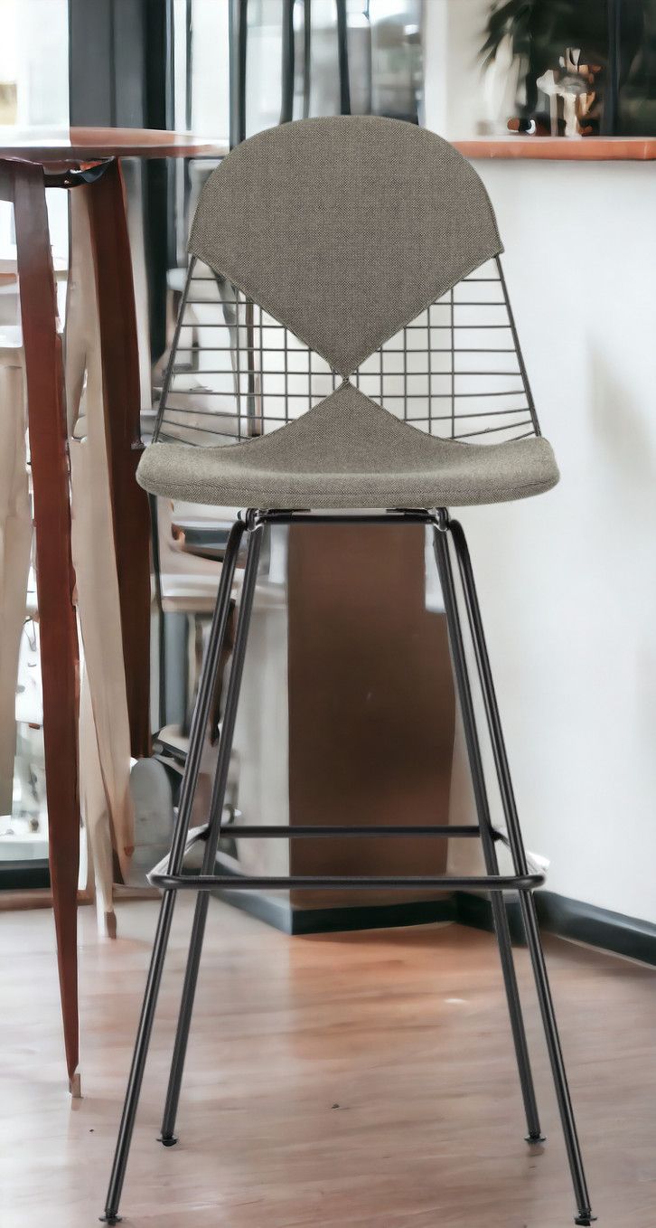 Eames Wire Bar Stool Barhocker High mit Sitz- und Rückenpolster Vitra