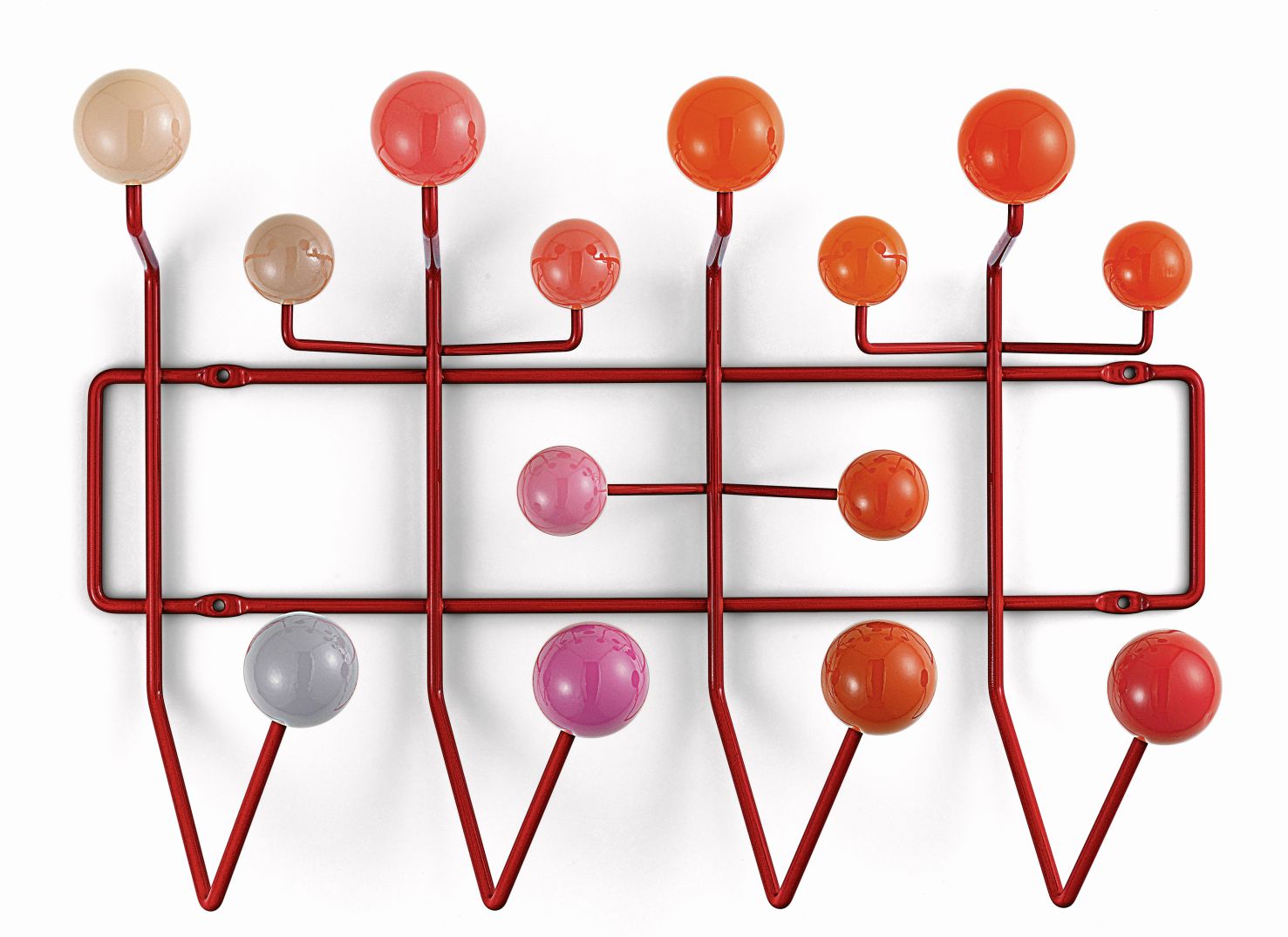 Eames Hang it all Garderobe rot Vitra