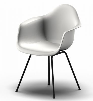Eames Plastic Arm Chair DAX Stuhl Schwarz - Weiß Vitra EINZELSTÜCK