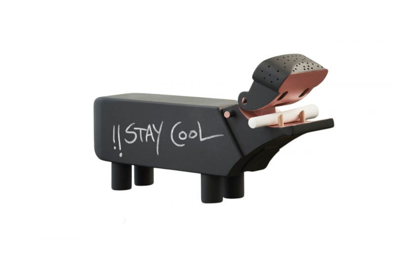 Flusspferd Holzfigur schwarz Kay Bojesen