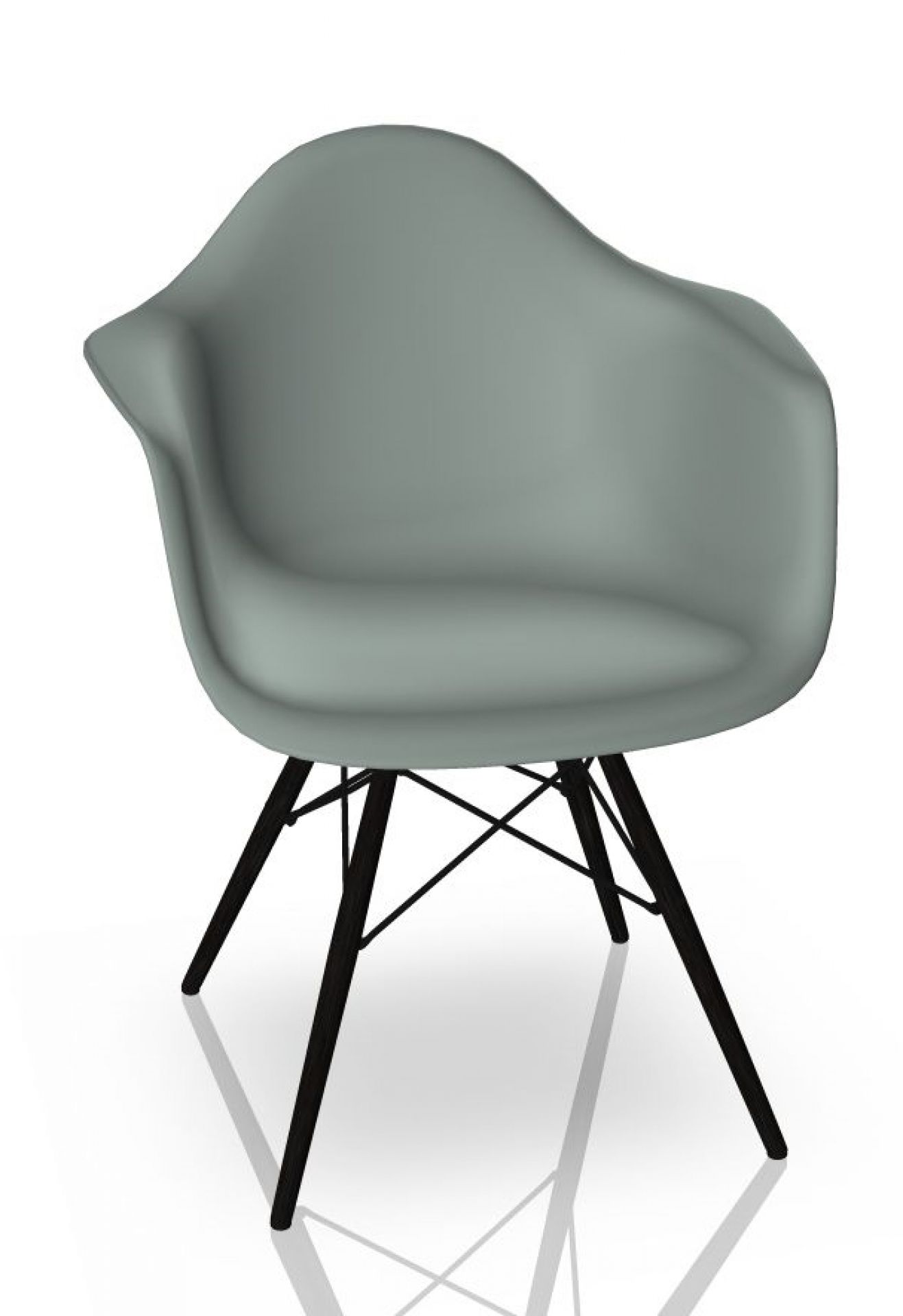 Eames Plastic Arm Chair DAW Stuhl Vitra Ahorn schwarz - Hellgrau
