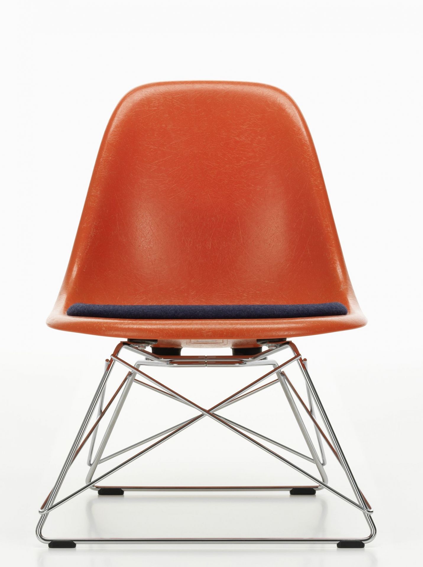 Eames Fiberglass  Chair LSR Stuhl mit Sitzpolster Vitra