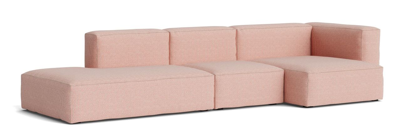 Mags Soft Sofa, 3-Sitzer, roter Stoff, modernes Design Sofa mit Armlehne rechts.