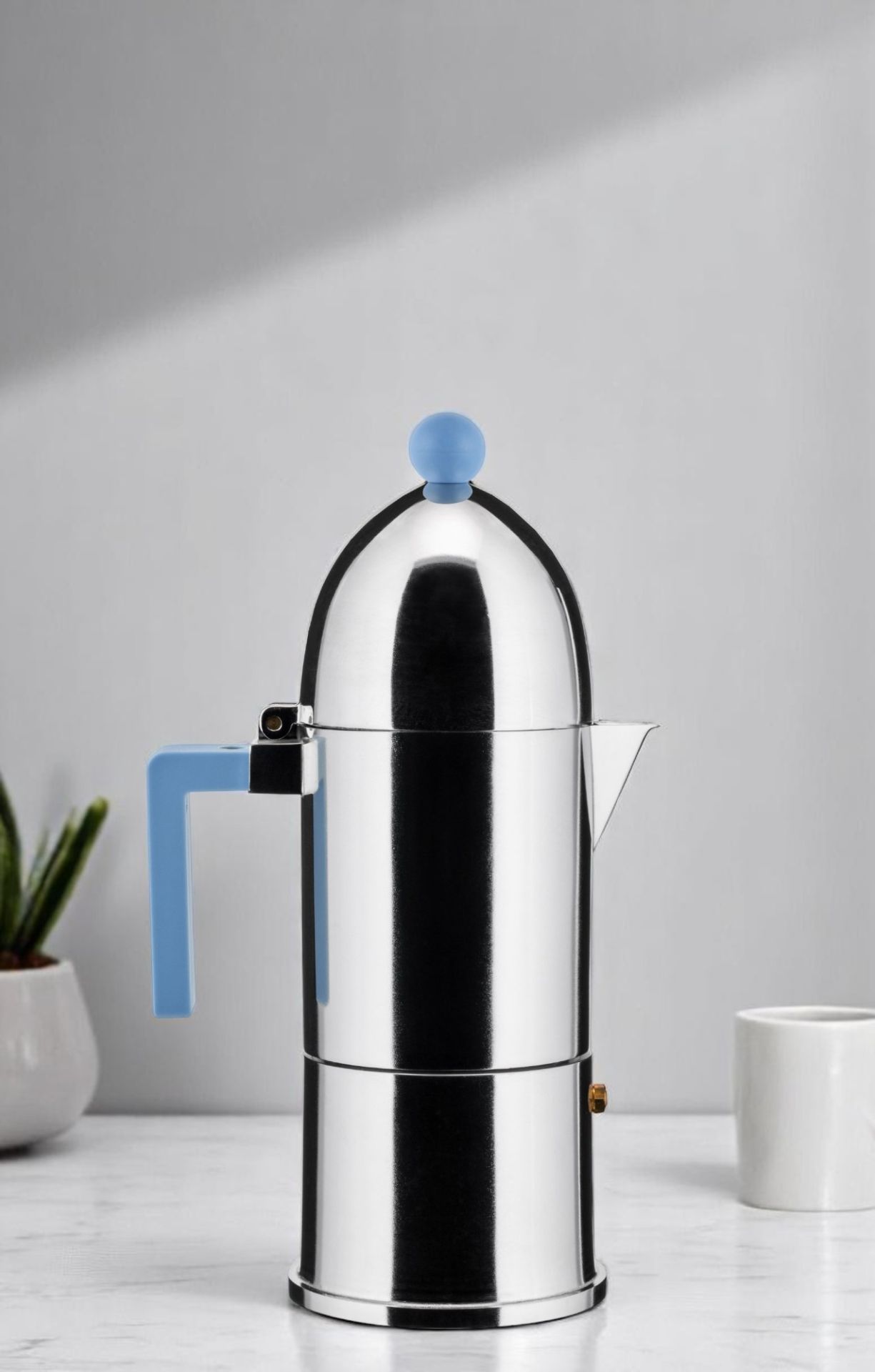 La Cupola 9095/6AZFM Espressokocher Hellblau Alessi