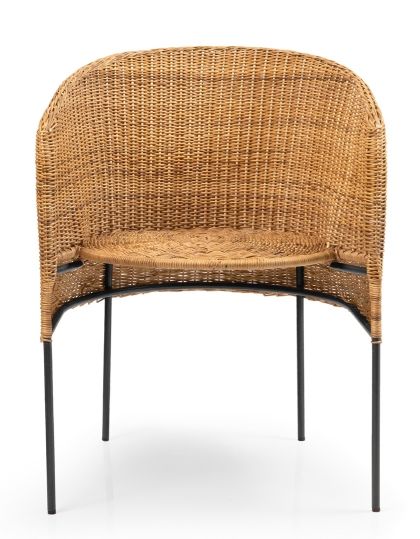Caribe Natural Dining Chair Stuhl Outdoor ames Rohes Naturmaterial / Schwarz