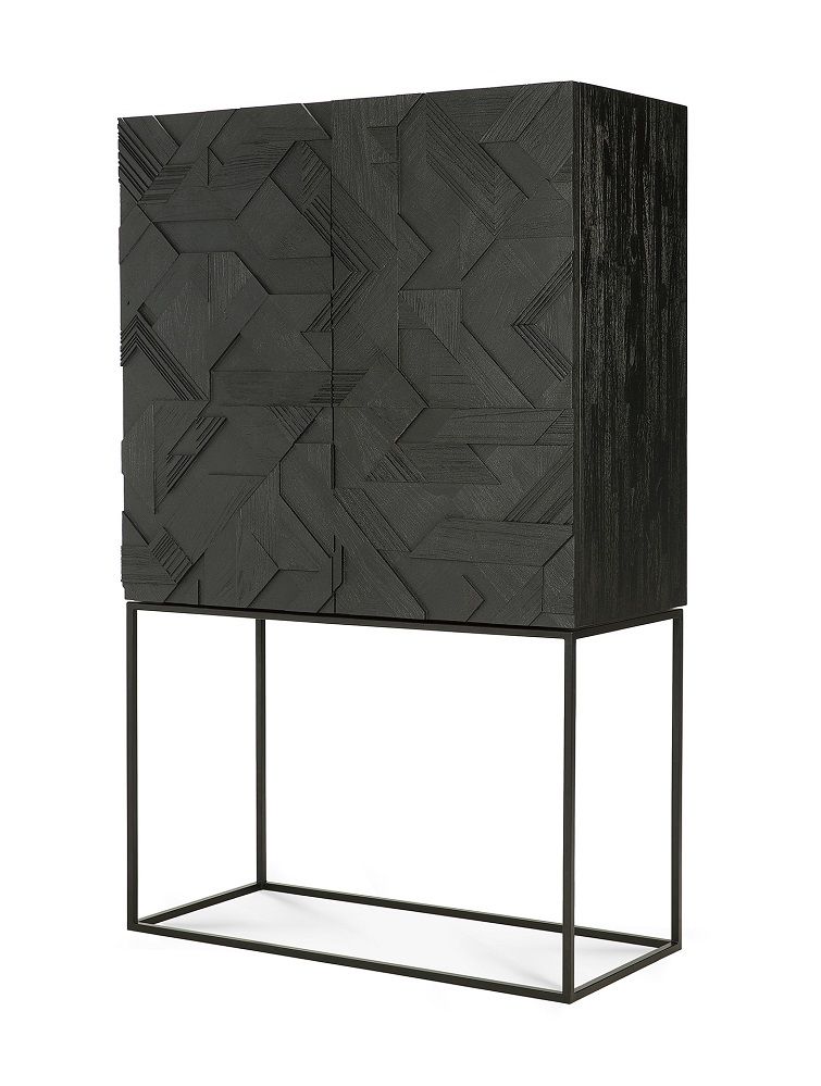Graphic Schrank 2 Türen Teak schwarz Ethnicraft