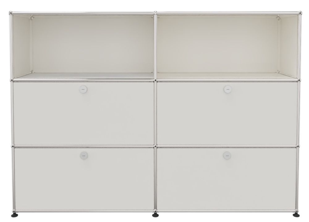 USM Haller Highboard 2 Offen / 2 Klappen / 2 Schubladen Reinweiß - FAST DELIVERY
