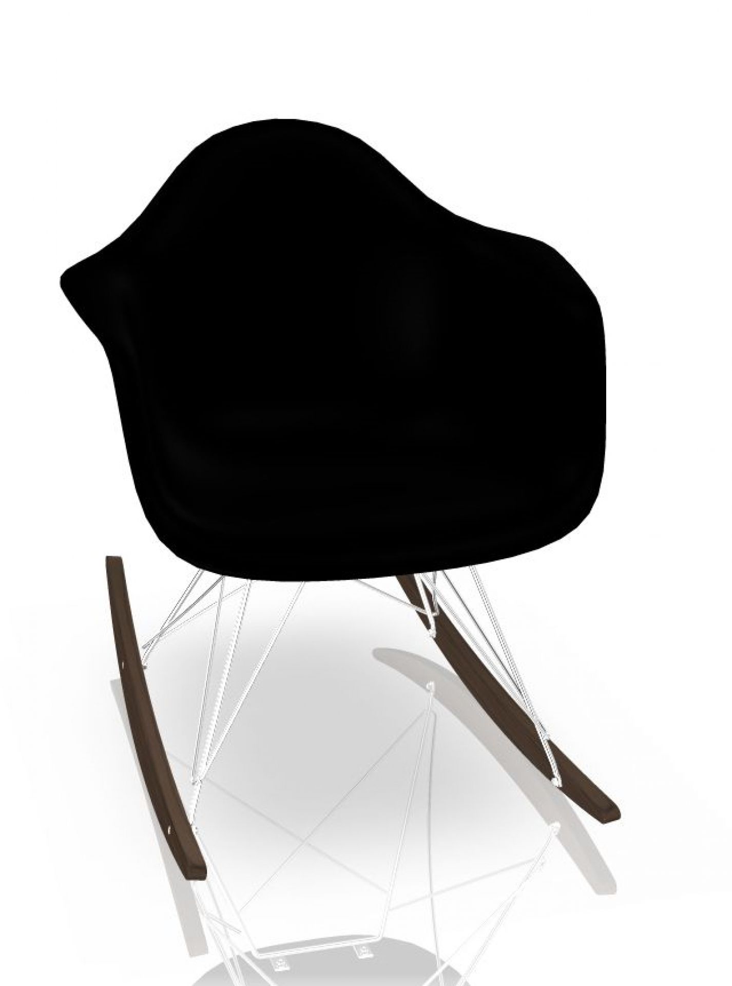 Vitra Eames Plastic Arm Rocking Chair RAR Schaukelstuhl Ahorn dunkel-Chrom-Tiefschwarz