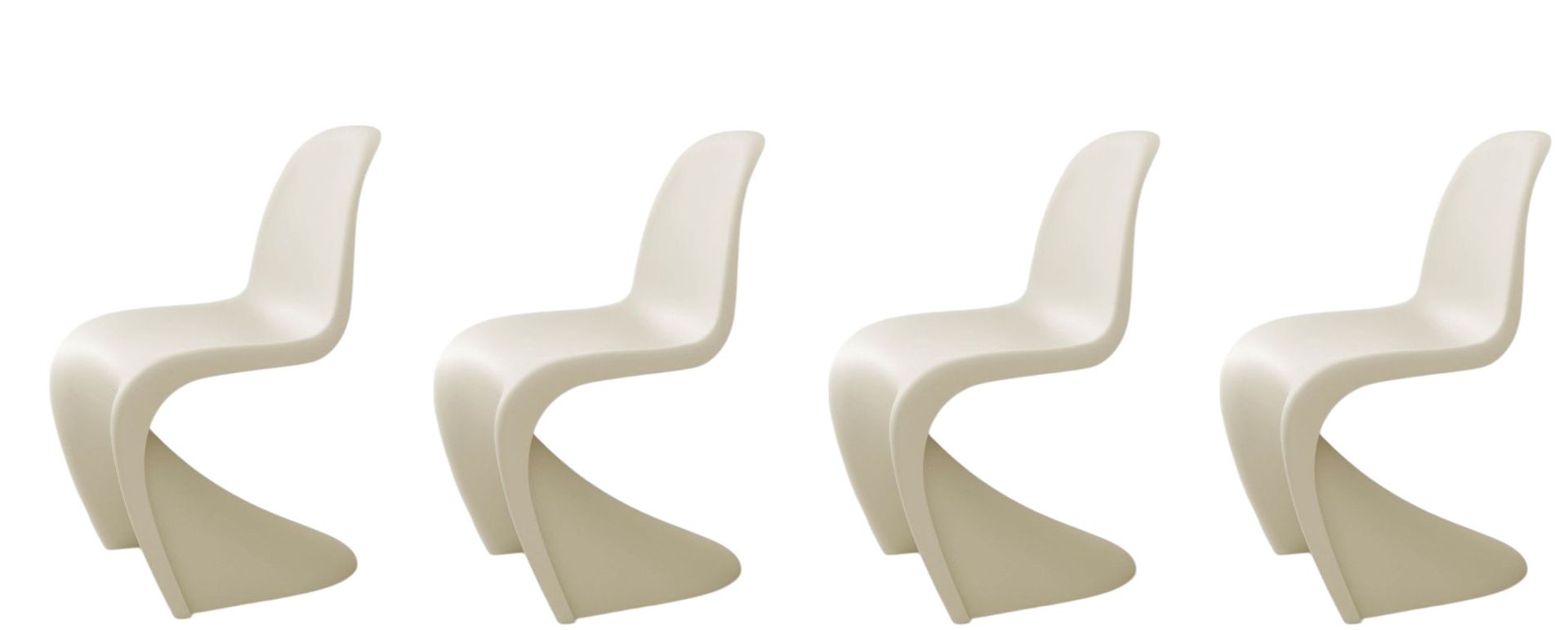 Panton Chair Kunststoff Stuhl Beige Vitra SPECIAL VERSION 4-er Set