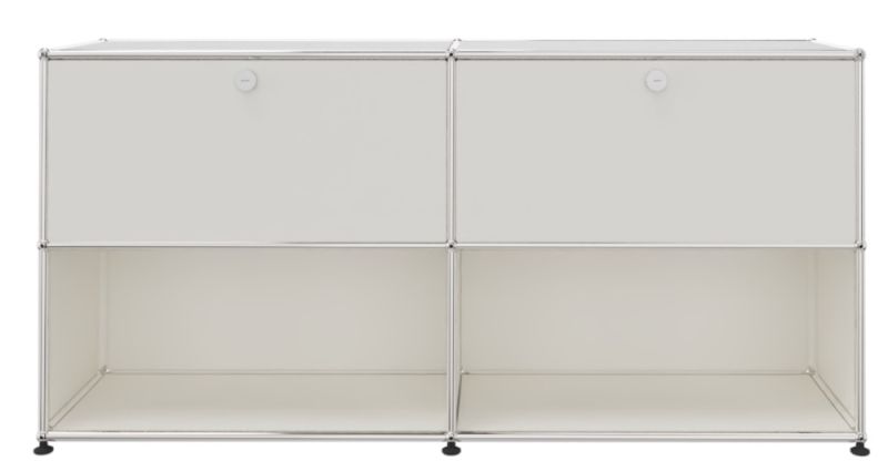 USM Haller Sideboard 2 Schubladen und 2 Offen Reinweiß - FAST DELIVERY
