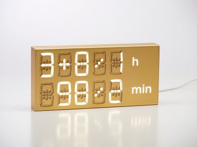 Digital clock LED Digitaluhr / Tischuhr / Wanduhr GOLD Albert Clock 